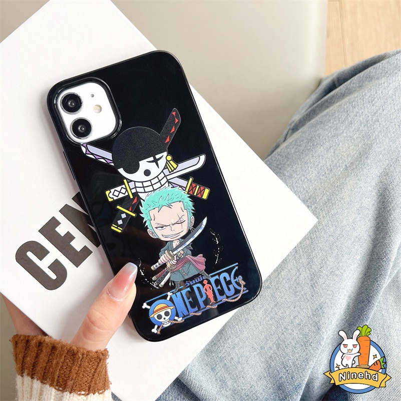 IPHONE Casing Kompatibel Untuk Iphone14 13 12 11 Pro Max X Xr Xs Max8 7 6 6s Plus SE 2020 Anime One Piece Luffy Phone Case Pelindung Lensa Dua Sisi Shockproof Silikon Halus Soft Case