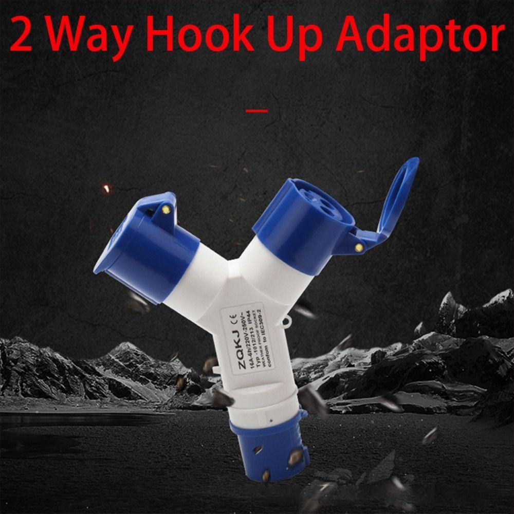 Populer Hook Up Adaptor Camping Listrik 2arah One In Two 16A Y Konektor