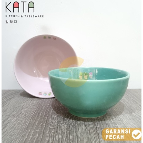 Mangkok Keramik Warna Pastel - Bowl Kata / Mangkuk Bakso Kuah Ramen Besar