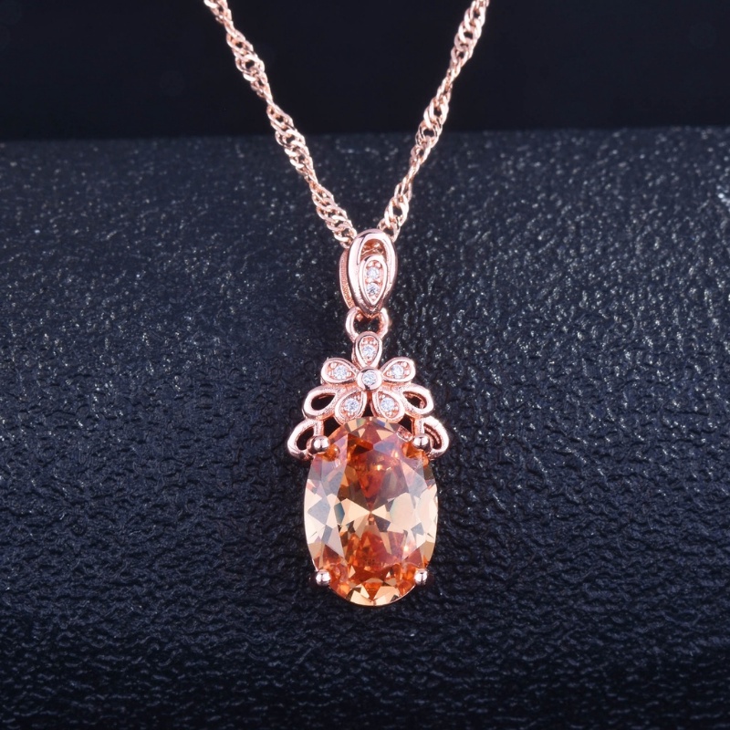 Goldkingdom Fashion Perhiasan Aksesoris Ready Stock Morganite Kalung Wanita Briliant Mewah Berbentuk Telur Merpati Darah Ruby Liontin