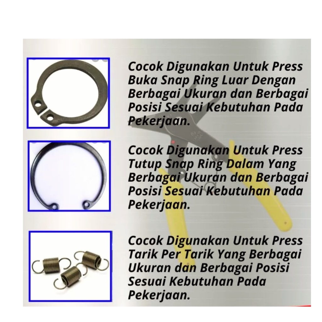 KDK Tang Snap Ring Pliers 4 Way Tang Penjepit Lurus Buka Tutup 2 Fungsi 2 IN 1 Pasang Ring Range 10 - 40mm Circlip