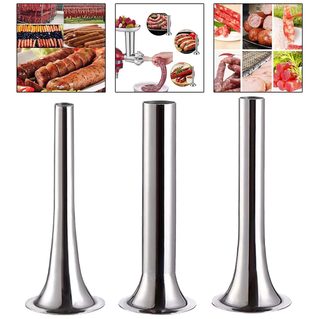 3x Sausage Maker Kit 3ukuran14.19.25mm Untuk Enterprise Stuffer Lard Press