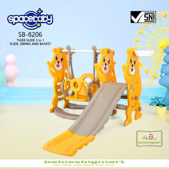 Mainan Anak Space Baby Perosotan Ayunan Slide Model Dino Ukuran Besar SB 8206 Spacebaby