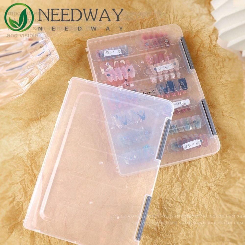 Needway  Memakai Kotak Display Baju Besi Tahan Debu Multifungsi Digunakan Rumah Salon Kuku Nail Art Patch Makeup Alat Nail Storage Box