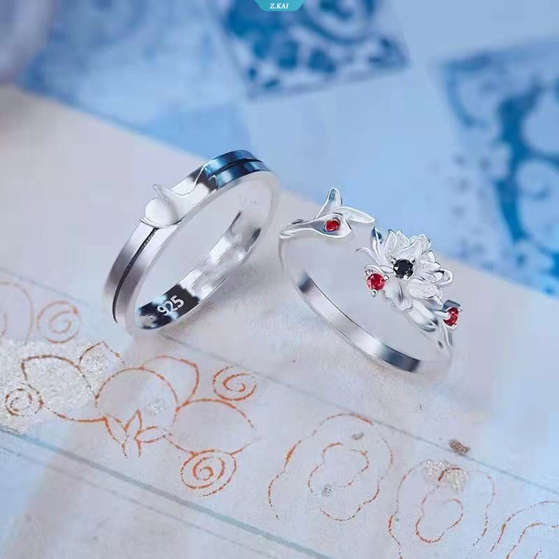 Anime Grandmaster of Demonic Budidaya Cincin Wei Wuxian Lan Wangji Cosplay Unisex Rings Mo Dao Zu Shi Perhiasan Aksesoris Prop Cincin [ZK]