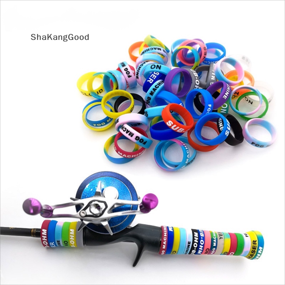 Skid 20pcs Joran Pancing Handle Pelindung Case Lure Silica Gel Rod Clip Cincin Berbentuk O SKK