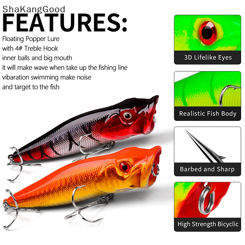 Skid 1pcs Big Fishing Lure Umpan Pancing Buatan Engkol Wobbler Kait Baja Karbon Tinggi Umpan Pancing SKK