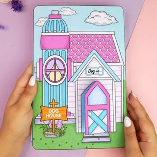 Promo Toca Boca Dog House Emily and Molly Doll house Paper Book Paper Doll Quiet Book Terpopuler