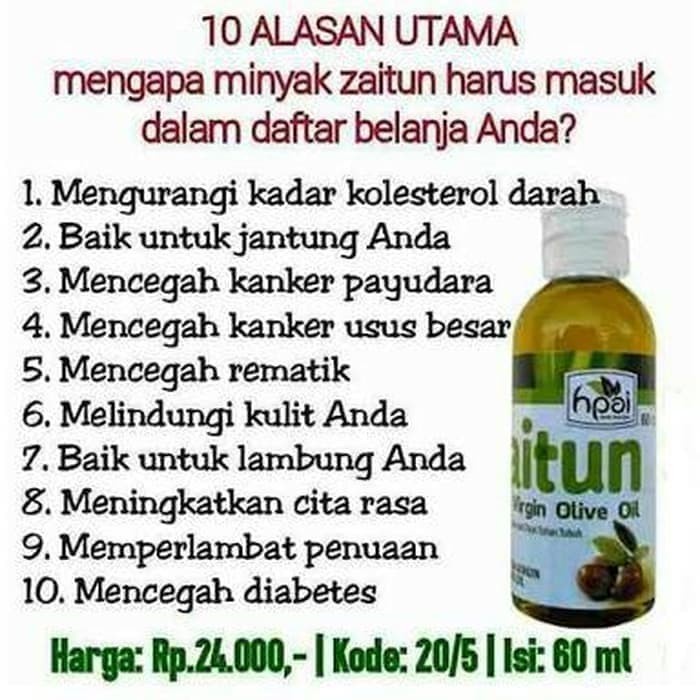 EXTRA VIRGIN OLIVE OIL (MINYAK ZAITUN) HNI HPAI