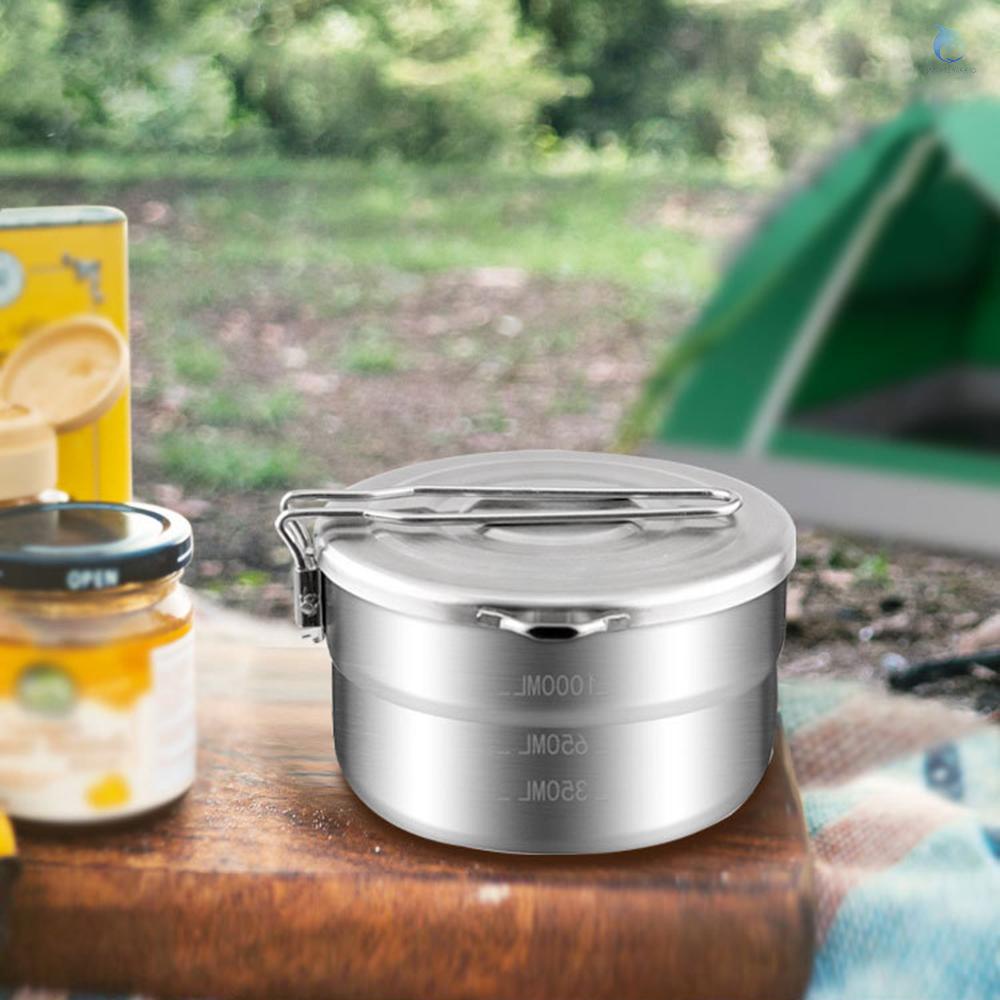 Smar-1.5l Lunch Case Stainless Steel Dengan Tas Penyimpanan Camping Pot Untuk Backpacking Hikiing Memancing