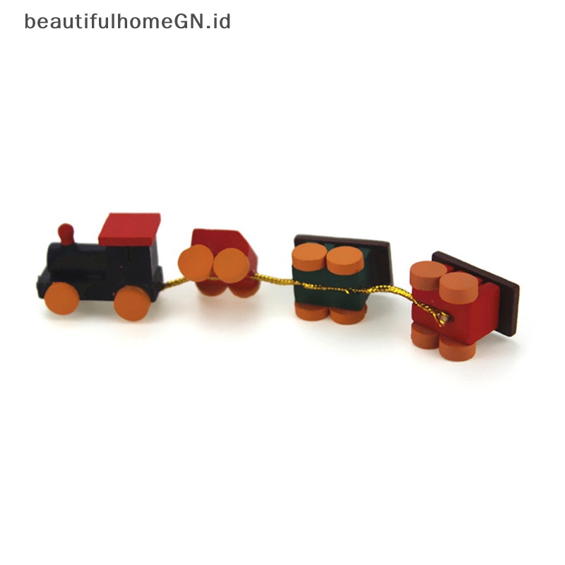 {Cantik} 1per12rumah Boneka Miniatur Mainan Dicat Lucu Kereta Set~