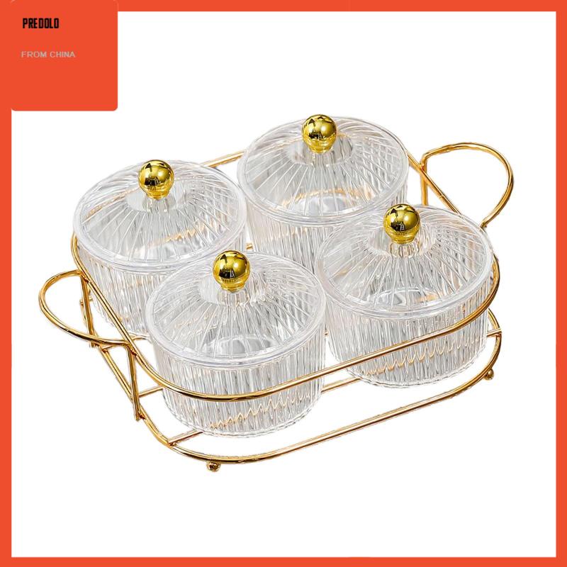 [Predolo] Luxury Snack Dishes Multi Use Condiment Tray Dengan Holder Tempat Permen Piknik