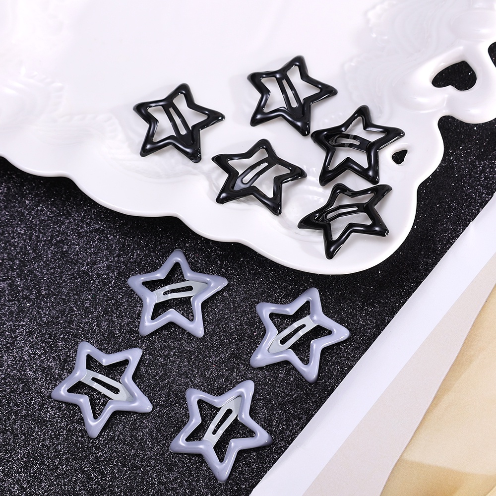 Grosir/y2k Style Women Hair Clip/Hot Girls Vintage Pentagram Star Hip Hop Hairpin/Ladies Simple Hair Pin/Jepit BB Cewek/Aksesoris Rambut Elegan