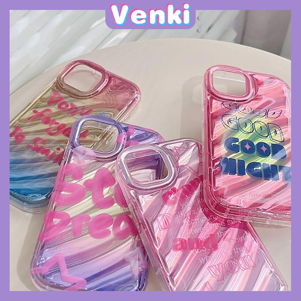 VENKI - For iPhone 11 iPhone Case Laser Reflective Transparent Phone Case TPU Soft Shockproof Airbag Case Protection Cool English Compatible with iPhone 14 13 Pro max 12 Pro Max xr