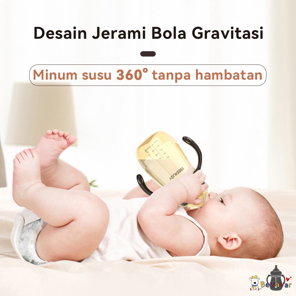 BEVAVAR Botol Susu Bayi 3In1 Botol Minum Anak dengan sedotan 300ml 240ml BPA free