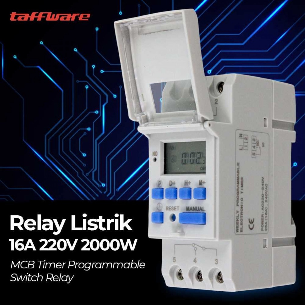 Saklar Listrik Otomatis Timer Programmable Time Switch Relay 16A 220V