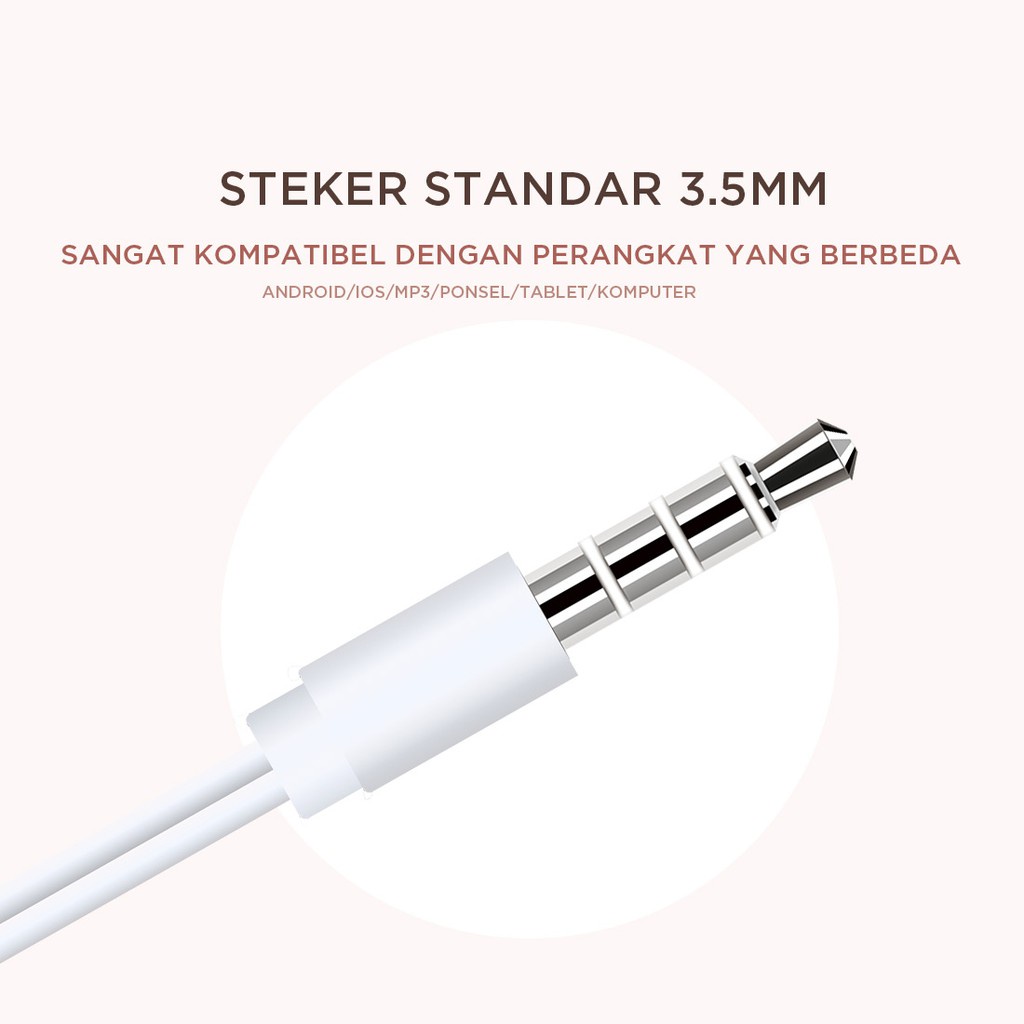 Miniso Earphone in Ear Earbuds Silikon Kabel Noise Cancelling Awet Headset Universal,Kemasan Baru Dan Lama Dikirim Secara Acak