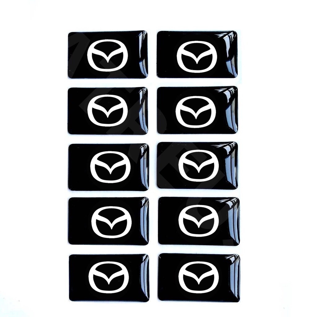 10pcs 3D Stiker Mobil Setir Pintu Jendela Saklar Tombol Lencana Dekorasi Aksesoris Mobil Untuk Mazda 2 3 CX5 CX30 CX8 CX3 Mazda2 6 5 CX9 BT50