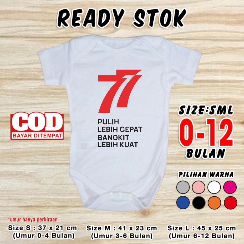 Baju Bayi Kemerdekaan INDONESIA HUT RI Jumper 17 Agustusan Pakaian Dirgahayu Merah Putih Seragam Kao
