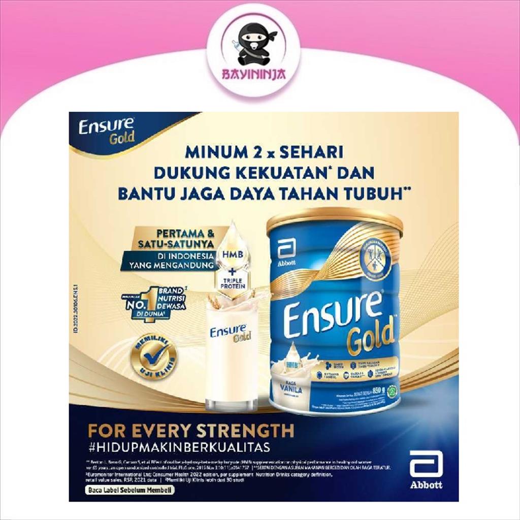 ENSURE Susu Rendah Laktosa Vanila 900 g