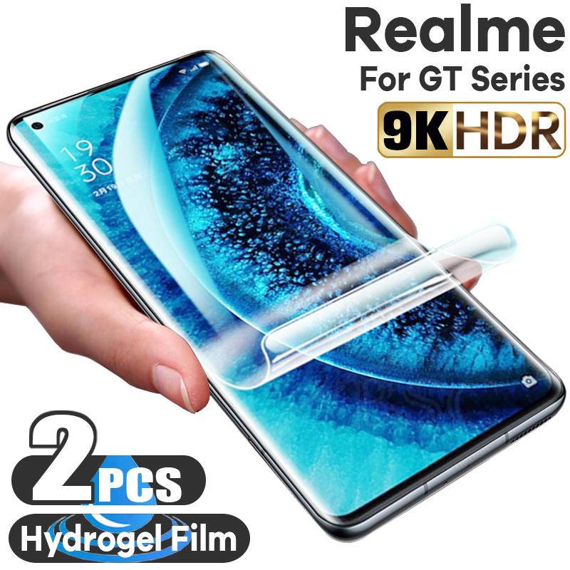 2pcs Full Cover Film Hidrogel Anti Cahaya Biru Untuk OPPO Realme GT Neo 55 5SE 3 3T 2 2T Flash Explorer Master Bening Pelindung Layar Untuk Realme GT2 Pro Explorer Master GT3