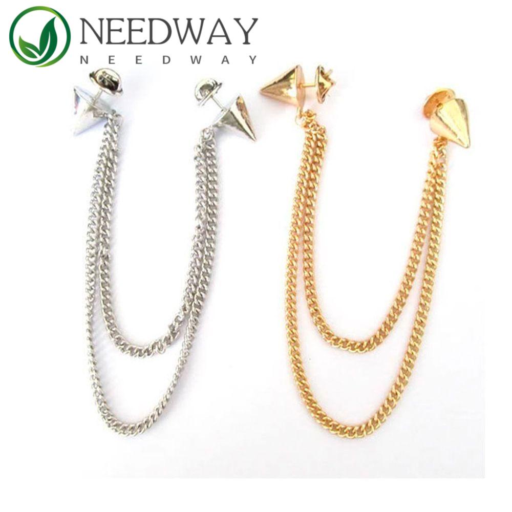 Needway  Bros Pesta Jumbai Baju Gotik Perhiasan Kalung Rantai Blus Kerah Chunky Pin