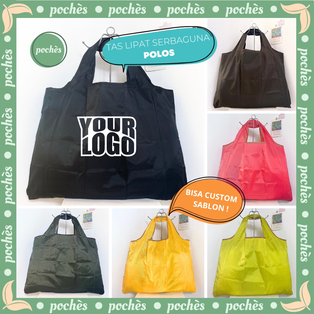 CUSTOM TAS SOVENIR / TAS LIPAT POLOS DENGAN SABLON LOGO ATAU INISIAL