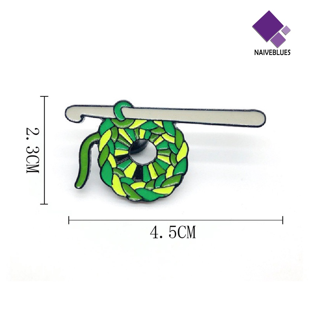 &lt; Naiveblues &gt; Retro Bros Rajut Wol Bola Crochet Hook Hadiah Perhiasan Nenek Enamel Rajut A Kreatif