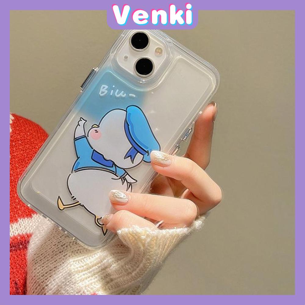 VENKI - Untuk iPhone 11 iPhone Case Bening Lubang Besar Space Case TPU Soft Case Shockproof Protection Camera Cute Duck Kompatibel dengan iPhone 14 13 Pro Max 12 Pro Max 11 Xr Xs Max 7 8