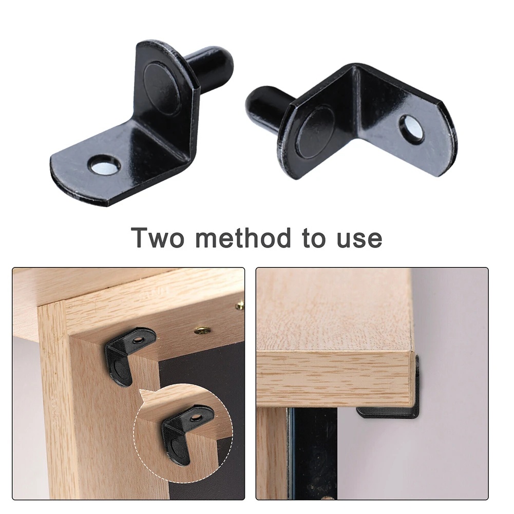 Penyangga Plat Kaca/Rak Berbentuk L Metal Pin Holder/Seperator Lemari Tetap Rak Buku Dinding Holder/Peralatan Rumah Tangga Diameter Yang Dapat Disesuaikan Shelf Bracket Support/