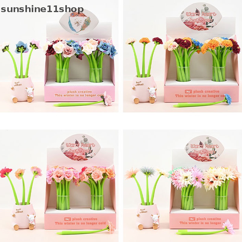 Sho Warna Acak Lucu Kawaii Simulasi Bunga Pena Kantor Perlengkapan Sekolah Alat Tulis Kreatif Manis Cantik Indah Pena Silikon Lembut N