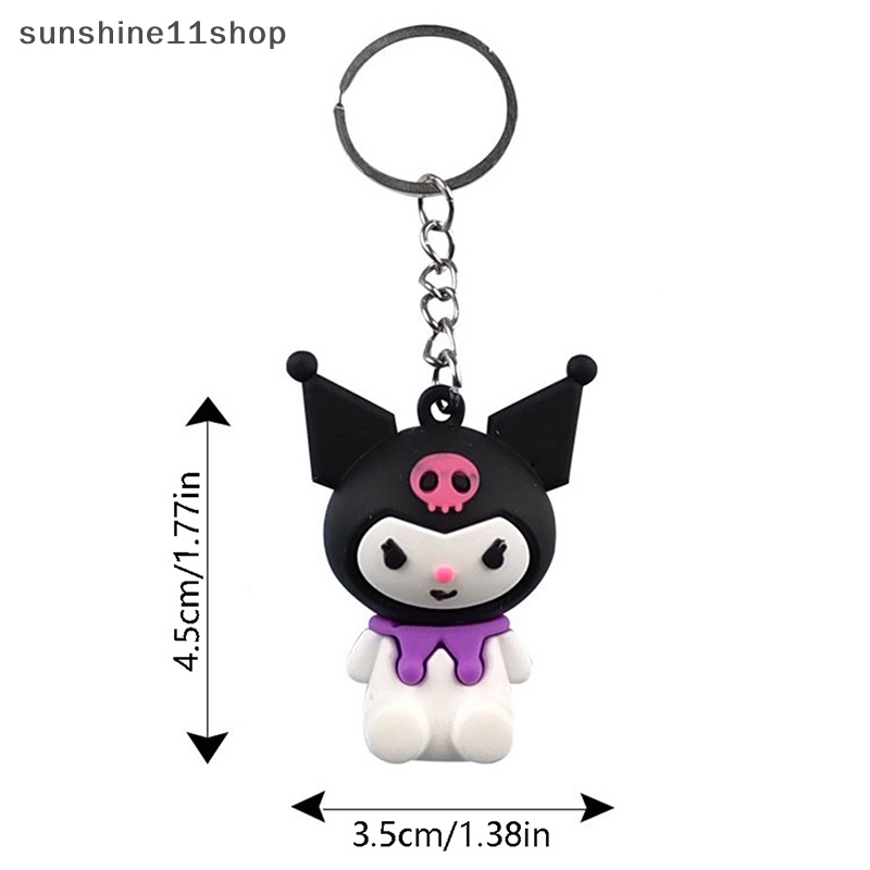 Sho Gantungan Kunci Liontin Kuromi Hello Kitty My Melody Kartun Portable Gadis Kawaii Resin Boneka Couple Key Chain Aksesoris N