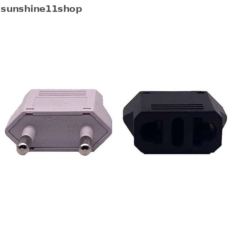 Sho Adapter Colokan Listrik Travel Amerika China Ke EU Eropa 6A Konektor Converter Plug 2pin N