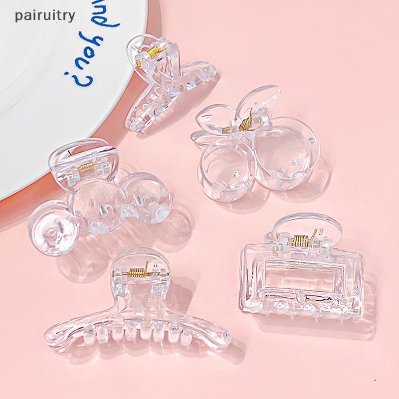 Prt 10pcs Fashion Baru Geometri Aksesoris Rambut Sederhana Transparan Resin Besar Jepit Rambut Untuk Wanita Perempuan Crab Hair Claw Clips PRT