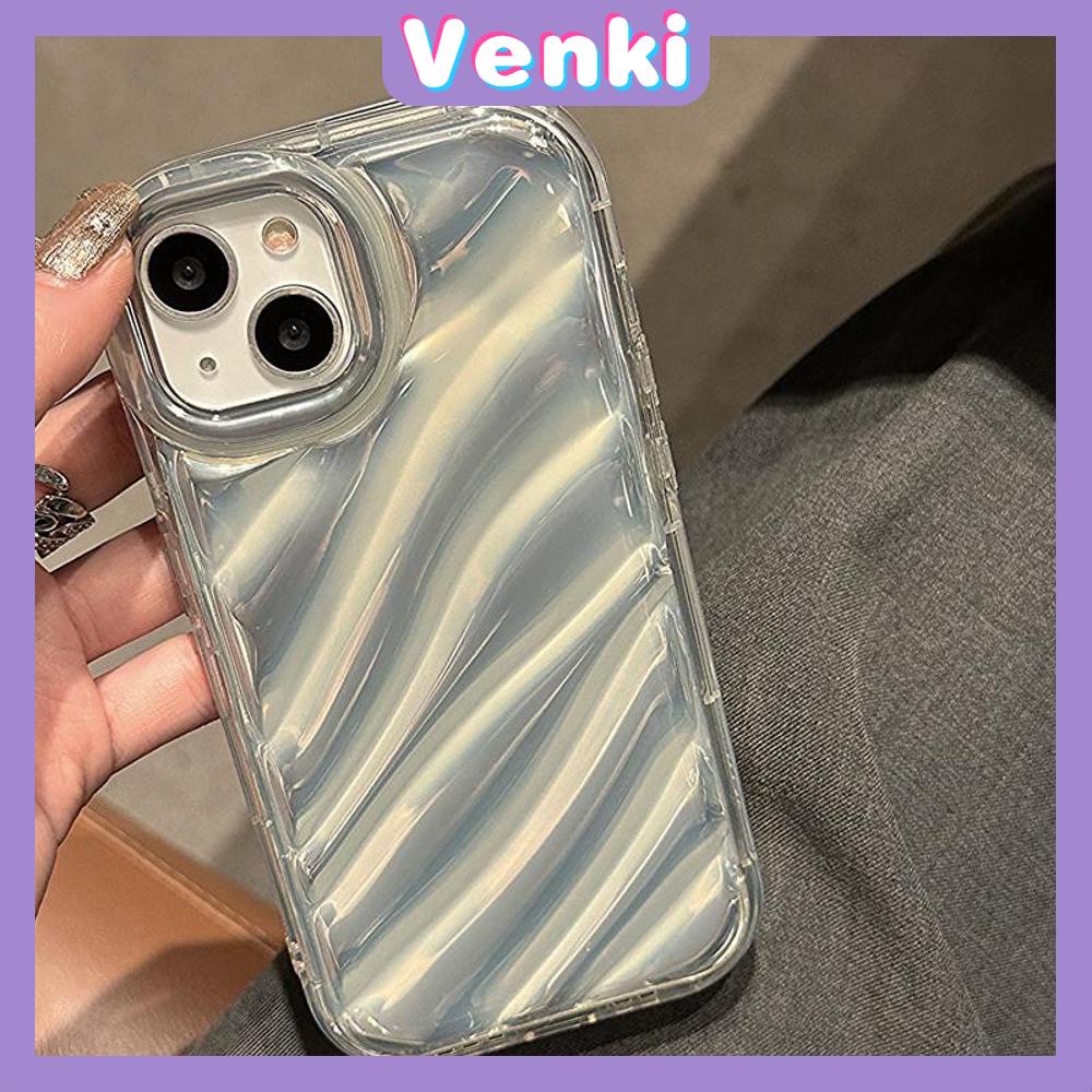 VENKI - Untuk iPhone 14 Pro Max iPhone Case Laser Reflektif Bening Phone Case TPU Soft Case Airbag Simple Shockproof Kompatibel dengan iPhone 13 Pro max 12 Pro Max 11 xr xs max 7 8Plus