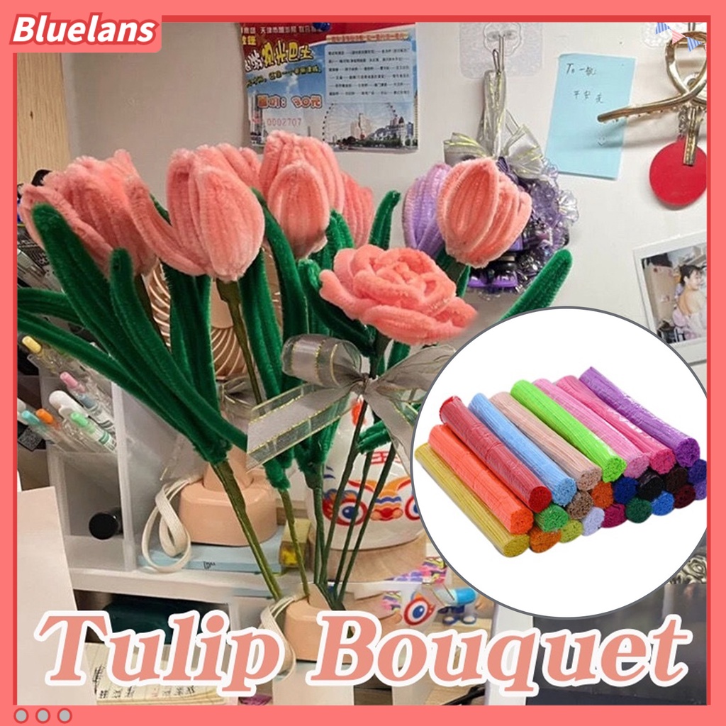 [BLS] 100pcs Pembersih Pipa Interaksi Orang Tua-Anak Ada Agen Neon Berbulu Lembut Aneka Karya Seni Kreatif Meningkatkan Kemampuan Tangan-Dipan Pembersih Pipa Cumi Kerajinan Chenille Batang