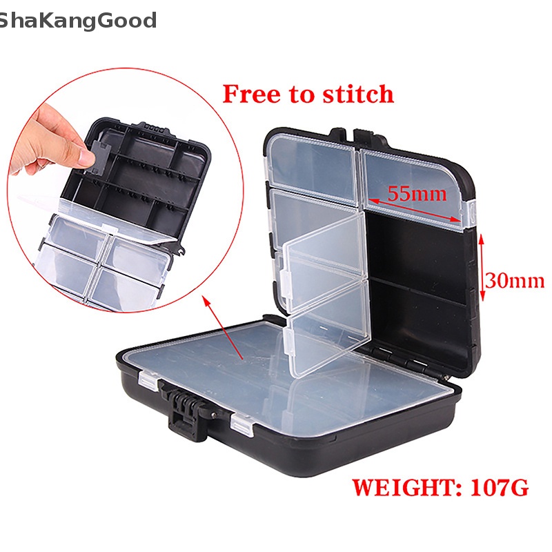 Kotak Penyimpanan Umpan Pancing Selip, Organizer Kait Umpan Dua Sisi Portabel, Mini Utility Lures Fishing Box SKK