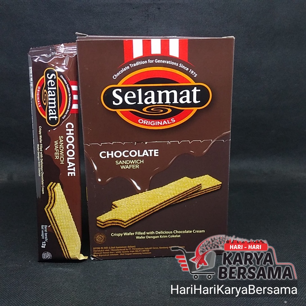 

SELAMAT WAFER SANDWICH CHOCOLATE BOX IS 20 PCS X 12GR