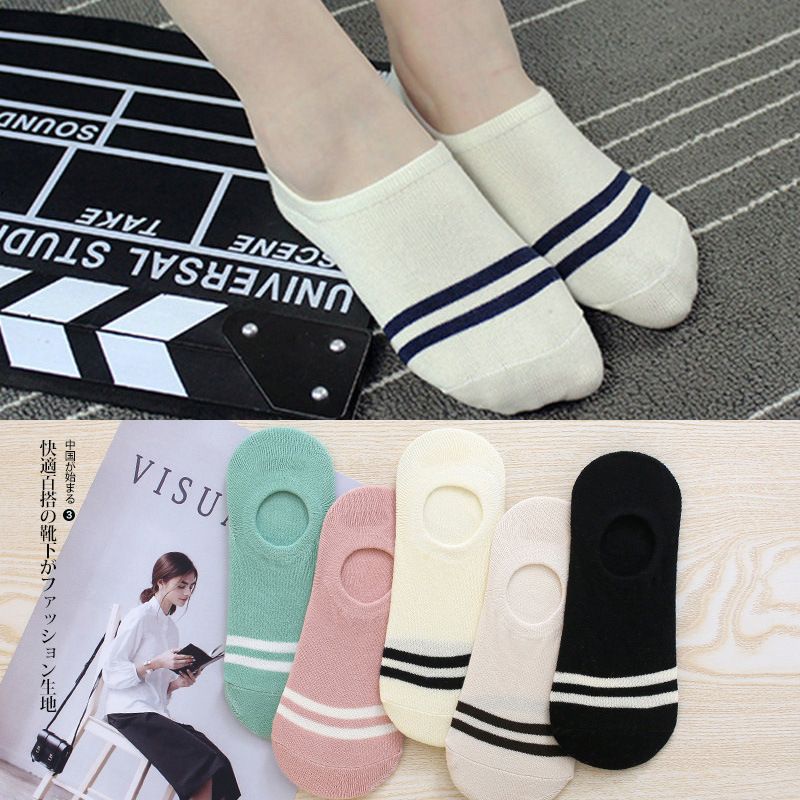 PA KAOS KAKI Angkle Semata Kaki Motif Garis Dua Kaos Kaki Cute Kaos Kaki Fashion Korea SS244