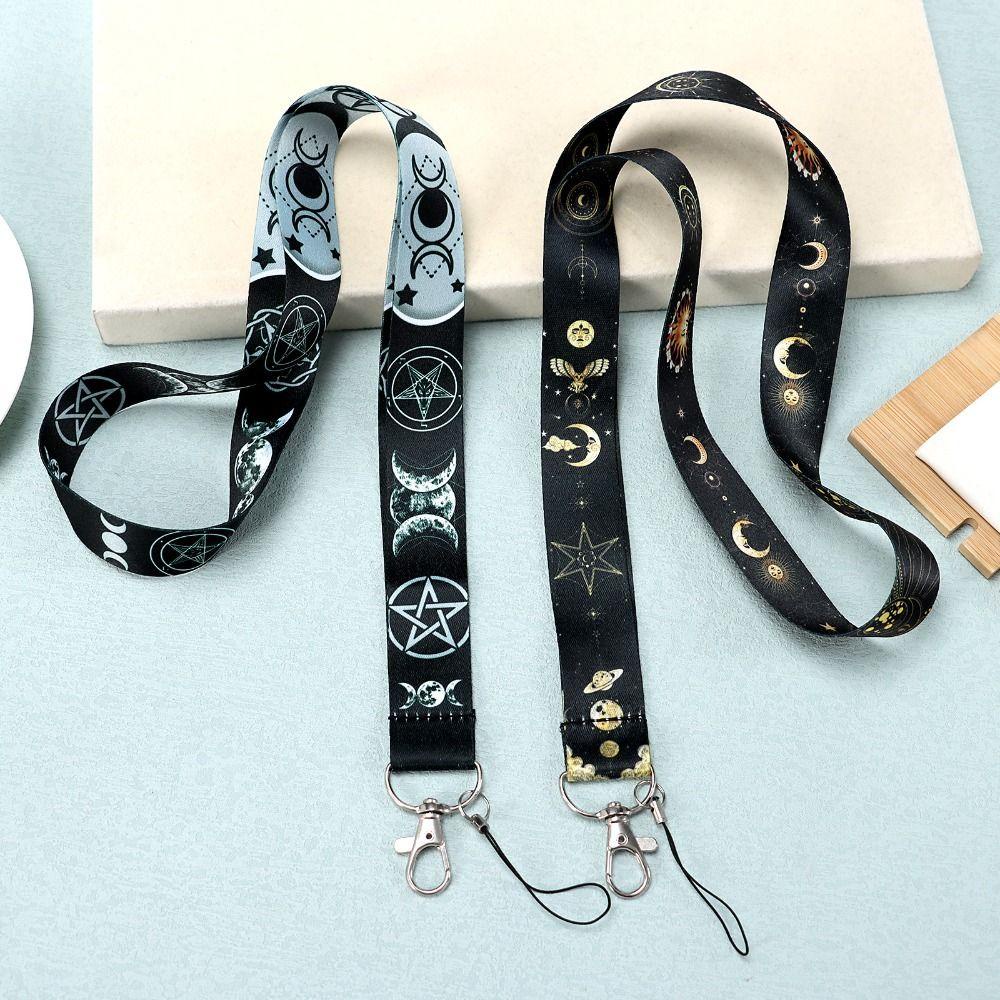 Nanas 2 Pcs Gantungan Kunci Baru Tahan Lama ID Card Badge Holder Lanyard Dapat Diputar Gesper