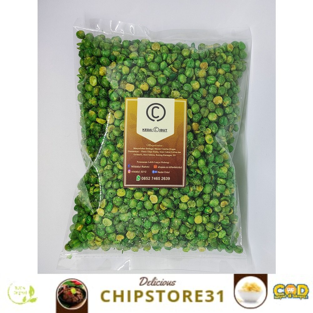 

New Cemilan sehat kacang hijau / kacang polong asin renyah dan gurih kemasan repack 500gr