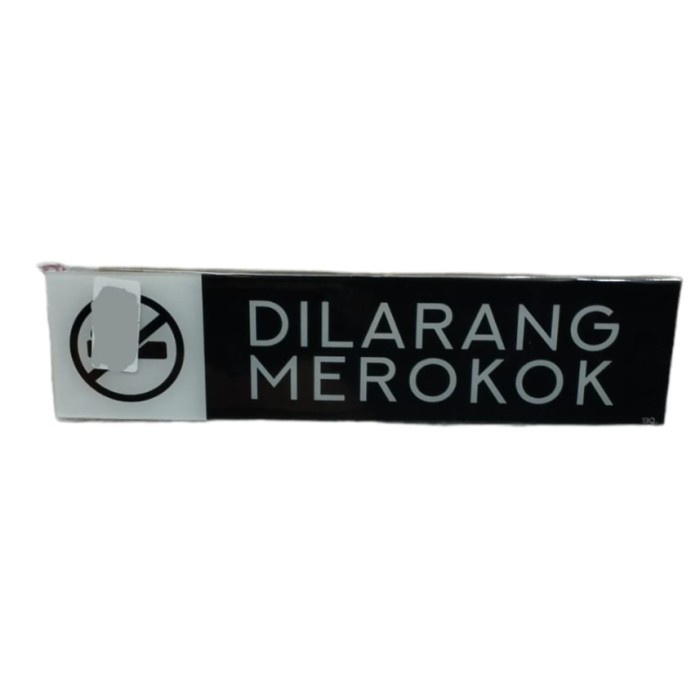 

Acrylic Boyko Tulisan Dilarang Merokok Hitam Putih