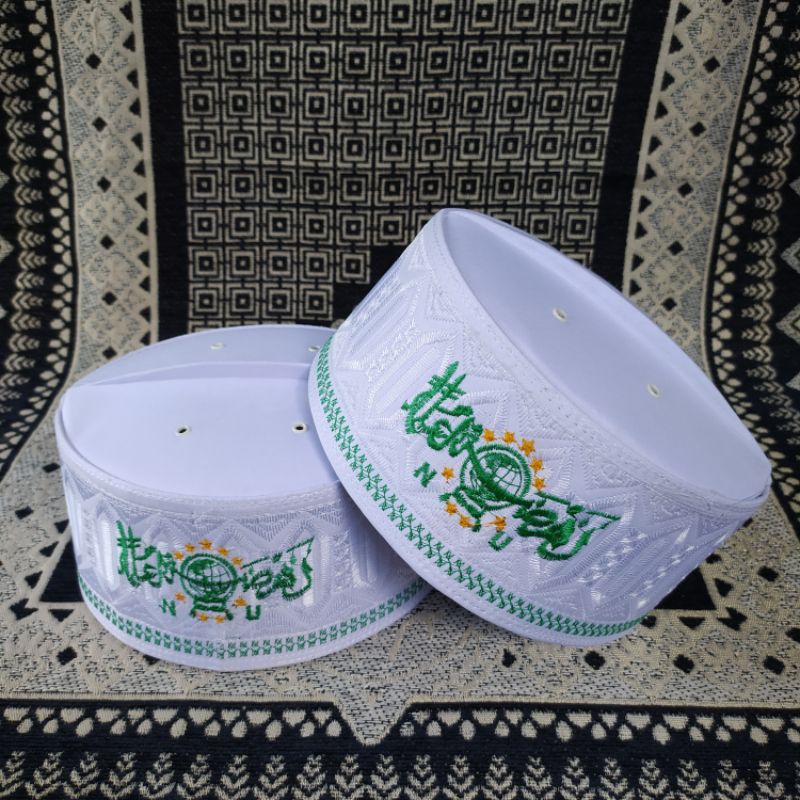 Songkok NU putih Peci Nu assagofah Kopyah NU hijau putih Peci haji putih peci nu madrasah peci nahda