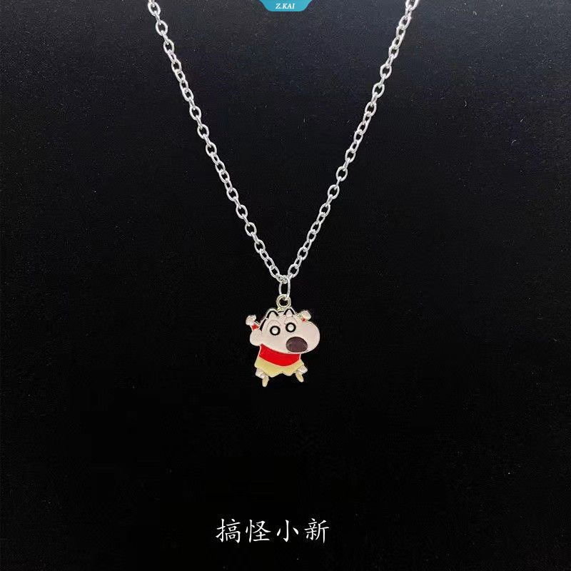 Crayon Shin-chan Koleksi Liontin Pasangan Kalung Siswa Pria Dan Wanita Kreatif Sederhana Kalung Hadiah Untuk Teman [ZK]