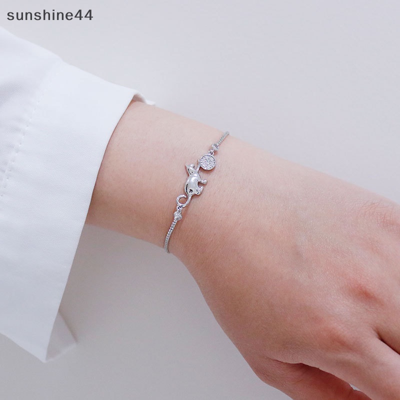 Sunshine Gelang Pesona Bola Kucing Kristal Cubic Zirconia Trendi Untuk Wanita Perhiasan Sederhana ID