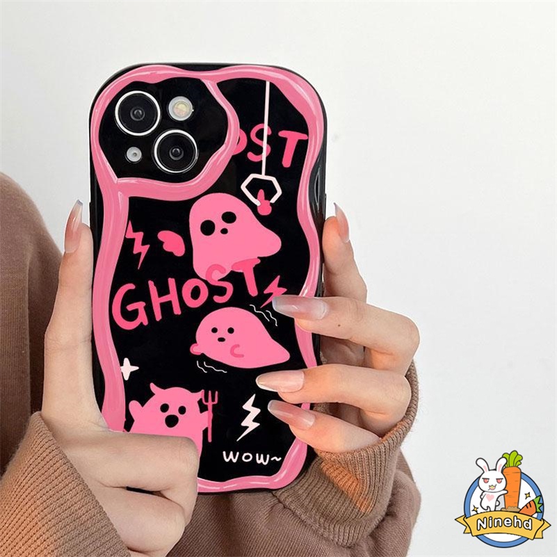 Realme C55 C35 C33 C30 C30s C21Y C25Y C25 C25s C20 C20A C15 C12 C11 8i 5 5s 5i 6i Curved Edge Wavy Case Heart Little Demon Phone Case Pelindung Lensa Anti Jatuh Silicon Soft Case