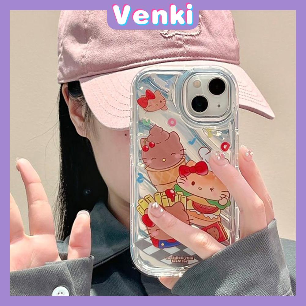 VENKI - Untuk iPhone 11 iPhone Case Laser Reflektif Bening Phone Case TPU Soft Shockproof Airbag Phone Case Lucu Kartun Kompatibel dengan iPhone 14 13 Pro Max 12 Pro Max XR 7 8PLus