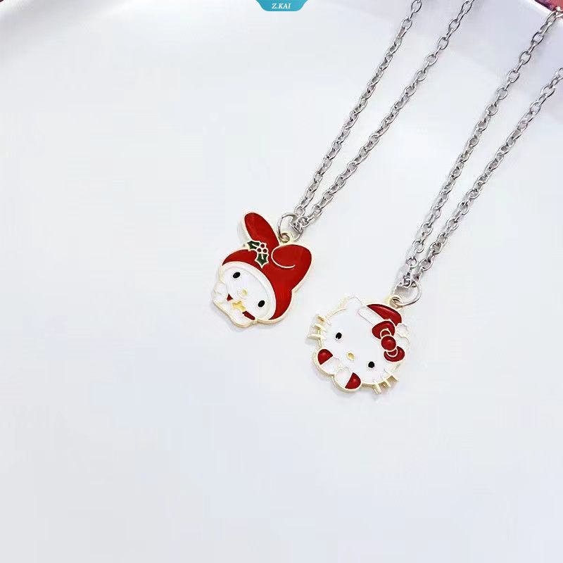 Kalung Cinnamoroll Baru Kuromi HelloKitty Natal Sanrio Eropa Dan Amerika Hadiah Perhiasan Kartun My Melody Necklace [ZK]