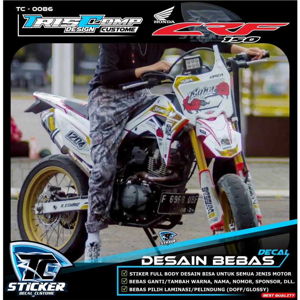 Sticker Kombinasi Decal CRF / Motor CRF 150L Fullbody Kombinasi Gold Chrome - Stiker Full Body Decal