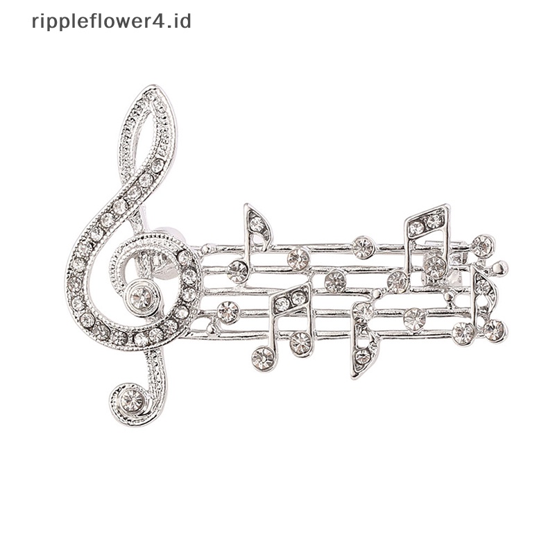 {rippleflower4.id} Musik Note Bros Enamel Pin Untuk Wanita Pria Penyanyi Pesta Perhiasan Hadiah Sweater Korsase Anti Silau Pin~